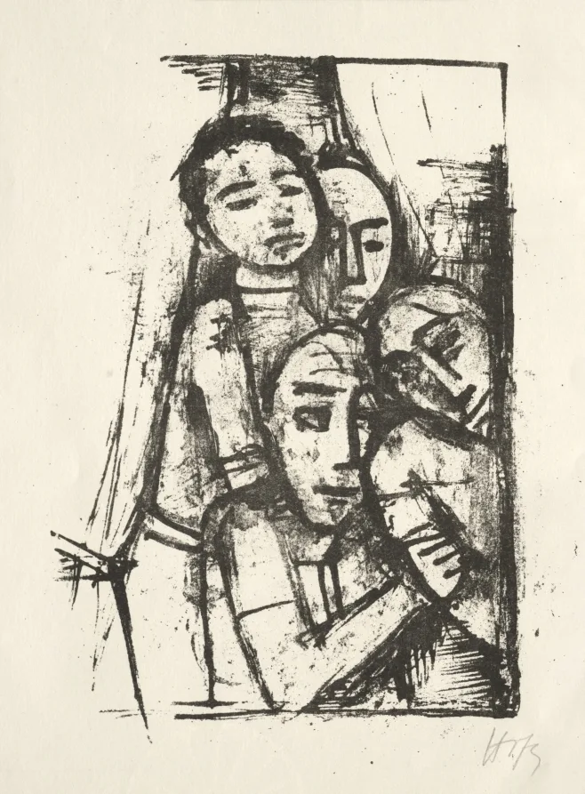 Karl Hofer, At the Window II, around 1923, lithograph. Cleveland Museum of Art. A wall facing a window is the worst position in most rooms for any work on paper.