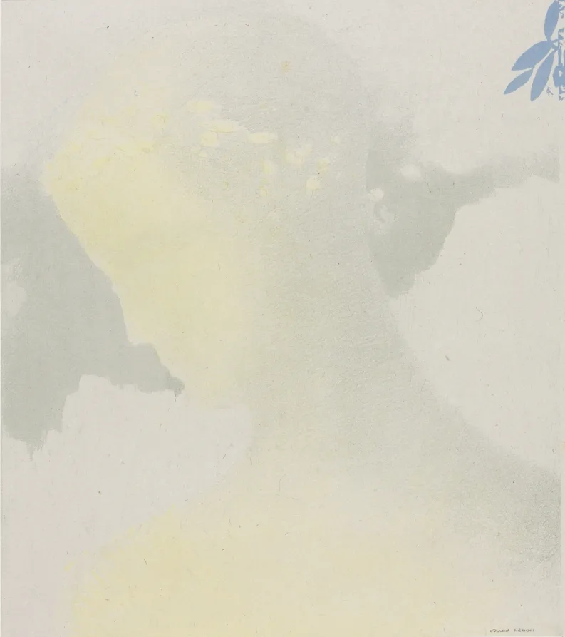 Odilon Redon, Beatrice, 1897, color lithograph on China paper laid on wove paper. Cleveland Museum of Art. Paper, printing method and support are exactly the details a serious certificate records.