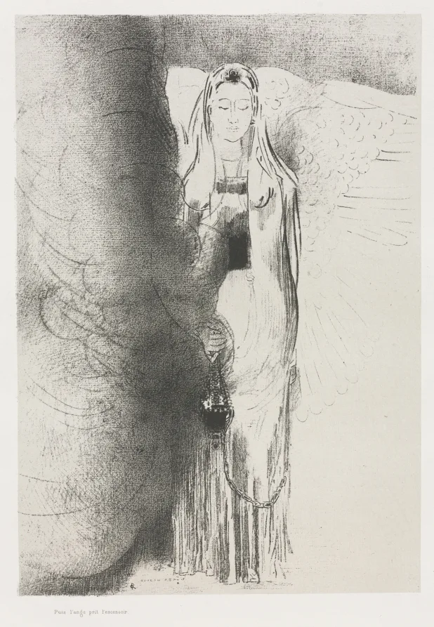 Odilon Redon, And the Angel Took the Censer, 1899, lithograph. Cleveland Museum of Art. Full documentation of a print, including which portfolio it came from, changes what a specialist will offer.