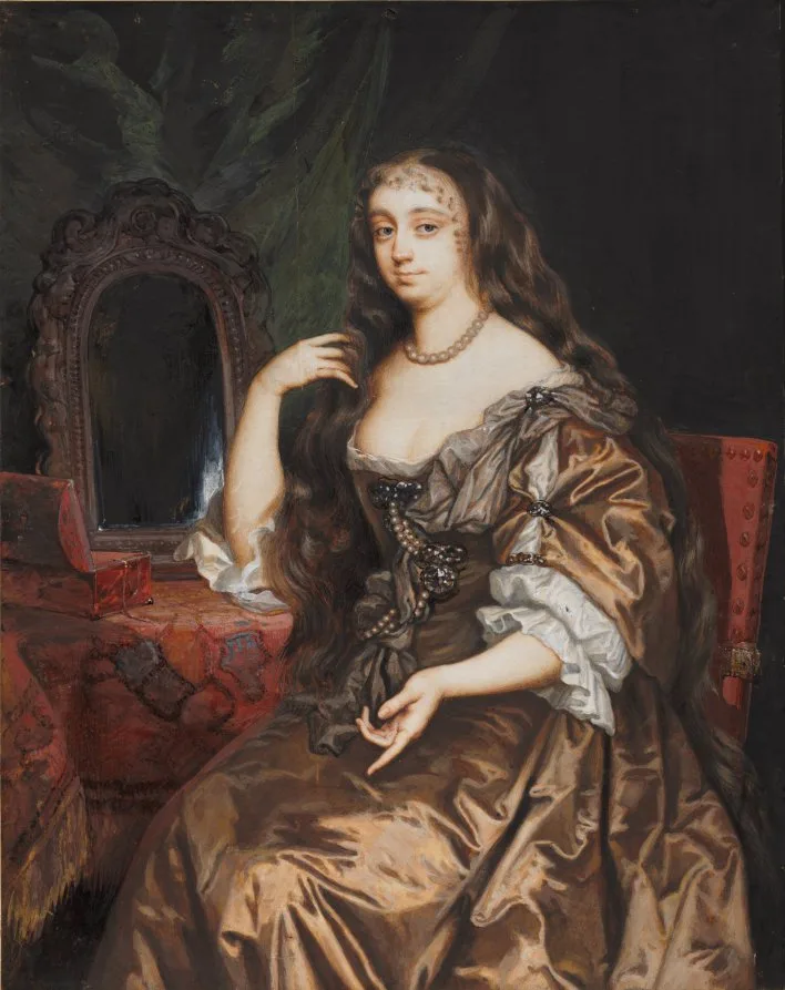 Nicholas Dixon, Portrait of Anne Hyde, Duchess of York, around 1662, watercolor on vellum in a large wooden frame. Cleveland Museum of Art. Portraits of named sitters are often the easiest works to trace through the record.
