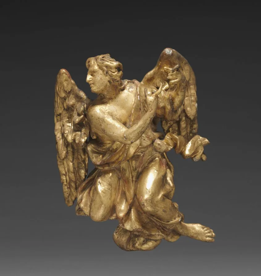 Joseph Matthias Goetz, Altarpiece with Relics, detail of an angel at lower right, around 1735 to 1740, gilded wood. Cleveland Museum of Art. Commissioned work has always involved a conversation before a purchase.